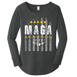 Funny Maga 2024 Maga Maybe Afford Groceries Again Women's Perfect Tri Tunic Long Sleeve Shirt