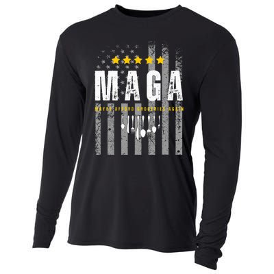 Funny Maga 2024 Maga Maybe Afford Groceries Again Cooling Performance Long Sleeve Crew