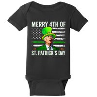 Funny Merry 4th Of St Patrick's Day Joe Biden Leprechaun Baby Bodysuit