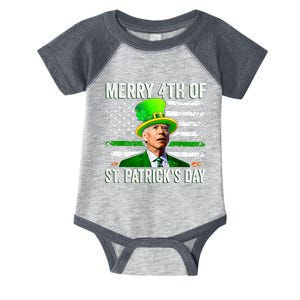 Funny Merry 4th Of St Patrick's Day Joe Biden Leprechaun Infant Baby Jersey Bodysuit