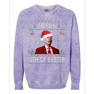 Funny Merry 4th Of Easter Joe Biden Xmas Ugly Swater Colorblast Crewneck Sweatshirt