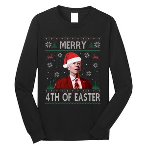 Funny Merry 4th Of Easter Joe Biden Xmas Ugly Swater Long Sleeve Shirt