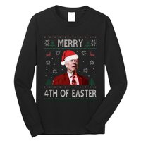 Funny Merry 4th Of Easter Joe Biden Xmas Ugly Swater Long Sleeve Shirt