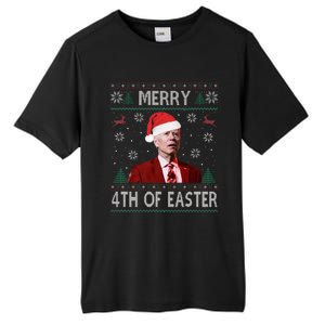 Funny Merry 4th Of Easter Joe Biden Xmas Ugly Swater Tall Fusion ChromaSoft Performance T-Shirt