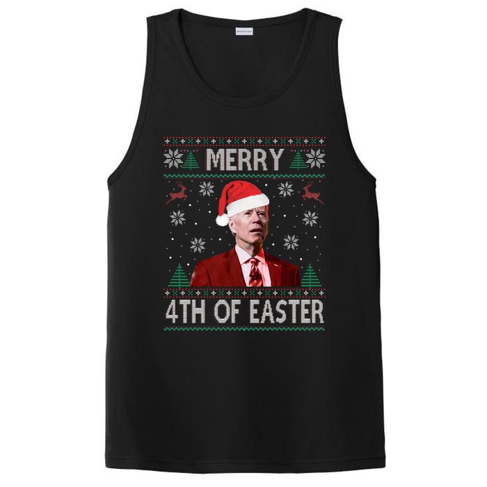 Funny Merry 4th Of Easter Joe Biden Xmas Ugly Swater PosiCharge Competitor Tank