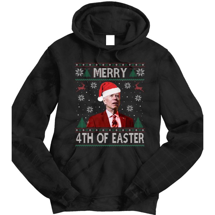 Funny Merry 4th Of Easter Joe Biden Xmas Ugly Swater Tie Dye Hoodie