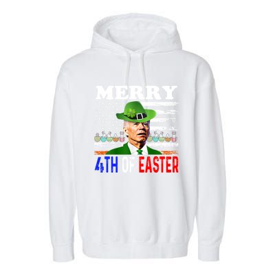 Funny Merry 4th Of Easter Joe Biden PatrickS Leprechaun Hat Great Gift Garment-Dyed Fleece Hoodie