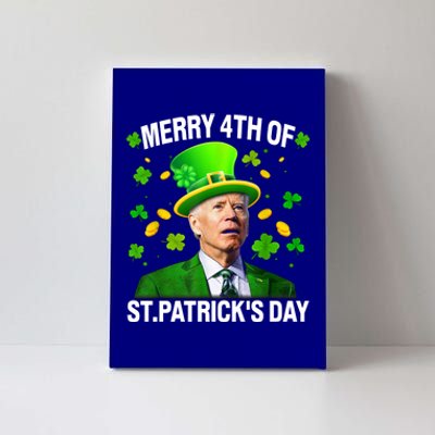 Funny Merry 4th Of St PatrickS Day Joe Biden Leprechaun Hat Gift Canvas