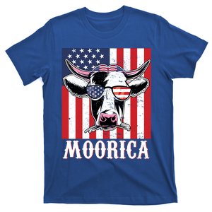 Funny Moorica 4th Of July Usa Flag Patriotic Cow Farmer Great Gift T-Shirt