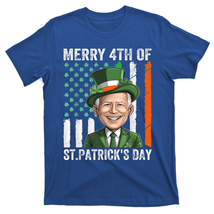 Funny Merry 4th Of St PatrickS Day Joe Biden Leprechaun Hat Gift T-Shirt