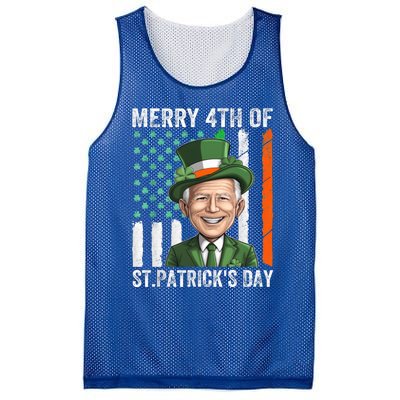 Funny Merry 4th Of St PatrickS Day Joe Biden Leprechaun Hat Gift Mesh Reversible Basketball Jersey Tank