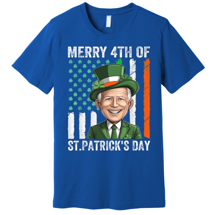 Funny Merry 4th Of St PatrickS Day Joe Biden Leprechaun Hat Gift Premium T-Shirt