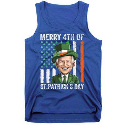 Funny Merry 4th Of St PatrickS Day Joe Biden Leprechaun Hat Gift Tank Top