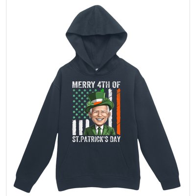 Funny Merry 4th Of St PatrickS Day Joe Biden Leprechaun Hat Gift Urban Pullover Hoodie