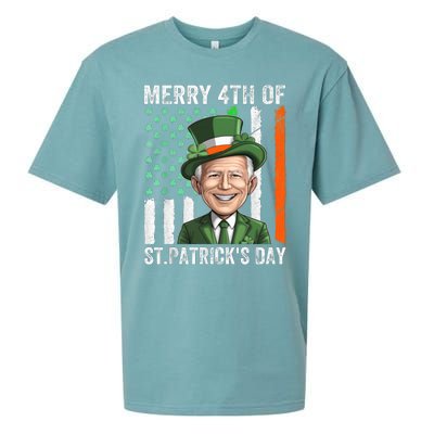 Funny Merry 4th Of St PatrickS Day Joe Biden Leprechaun Hat Gift Sueded Cloud Jersey T-Shirt