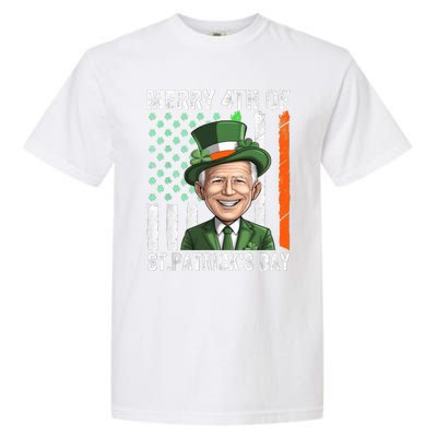 Funny Merry 4th Of St PatrickS Day Joe Biden Leprechaun Hat Gift Garment-Dyed Heavyweight T-Shirt