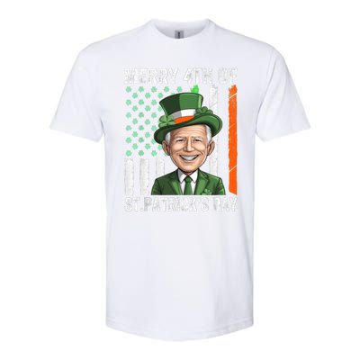 Funny Merry 4th Of St PatrickS Day Joe Biden Leprechaun Hat Gift Softstyle CVC T-Shirt