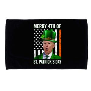 Funny Merry 4th Of St Patrick's Day Joe Biden Leprechaun Hat Microfiber Hand Towel