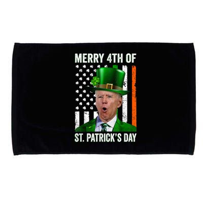 Funny Merry 4th Of St Patrick's Day Joe Biden Leprechaun Hat Microfiber Hand Towel