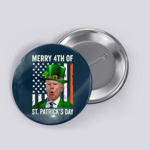 Funny Merry 4th Of St Patrick's Day Joe Biden Leprechaun Hat Button