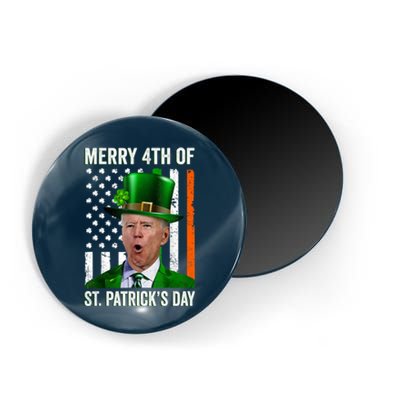 Funny Merry 4th Of St Patrick's Day Joe Biden Leprechaun Hat Magnet