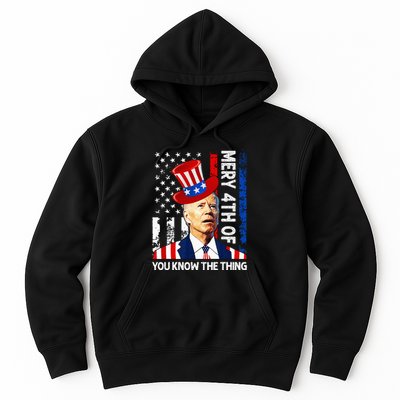 Funny Merry 4th Of You Know..The Thing 4th Of July USA Flag Hoodie