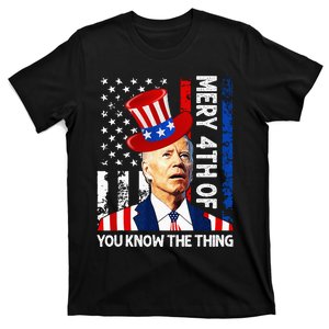 Funny Merry 4th Of You Know..The Thing 4th Of July USA Flag T-Shirt