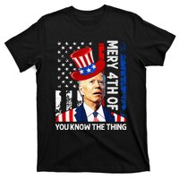 Funny Merry 4th Of You Know..The Thing 4th Of July USA Flag T-Shirt