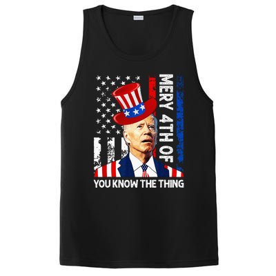 Funny Merry 4th Of You Know..The Thing 4th Of July USA Flag PosiCharge Competitor Tank