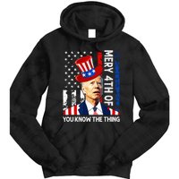 Funny Merry 4th Of You Know..The Thing 4th Of July USA Flag Tie Dye Hoodie