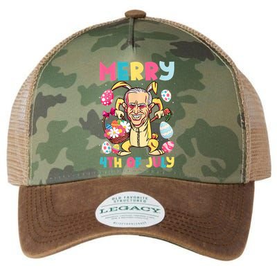 Funny Merry 4th Of July Bunny Confused Joe Biden Easter Day Legacy Tie Dye Trucker Hat