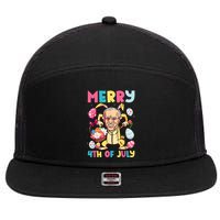 Funny Merry 4th Of July Bunny Confused Joe Biden Easter Day 7 Panel Mesh Trucker Snapback Hat