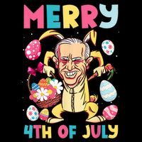 Funny Merry 4th Of July Bunny Confused Joe Biden Easter Day Flexfit Unipanel Trucker Cap