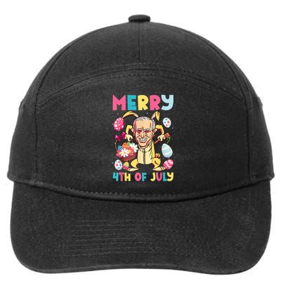 Funny Merry 4th Of July Bunny Confused Joe Biden Easter Day 7-Panel Snapback Hat