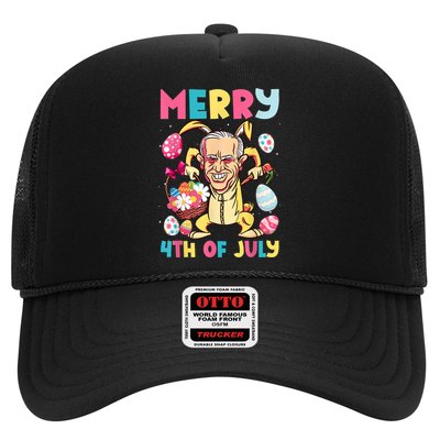 Funny Merry 4th Of July Bunny Confused Joe Biden Easter Day Trucker Hat
