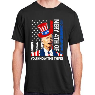 Funny Merry 4th Of You Know..The Thing 4th Of July USA Flag Adult ChromaSoft Performance T-Shirt