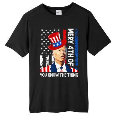 Funny Merry 4th Of You Know..The Thing 4th Of July USA Flag Tall Fusion ChromaSoft Performance T-Shirt