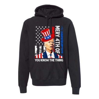 Funny Merry 4th Of You Know..The Thing 4th Of July USA Flag Premium Hoodie