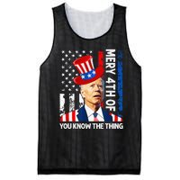 Funny Merry 4th Of You Know..The Thing 4th Of July USA Flag Mesh Reversible Basketball Jersey Tank