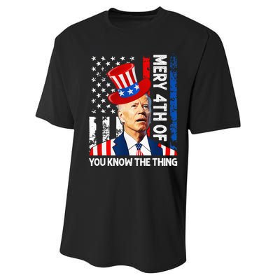 Funny Merry 4th Of You Know..The Thing 4th Of July USA Flag Performance Sprint T-Shirt