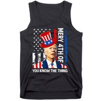 Funny Merry 4th Of You Know..The Thing 4th Of July USA Flag Tank Top