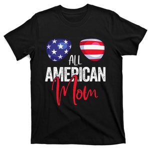 Family Matching 4th of July  Mom American Flag T-Shirt