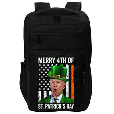 Funny Merry 4th Of St PatrickS Day Joe Biden Leprechaun Hat Gift Impact Tech Backpack