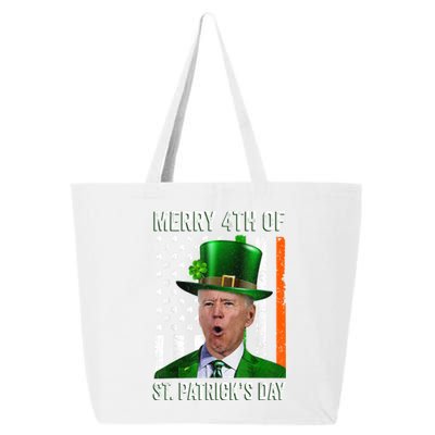 Funny Merry 4th Of St PatrickS Day Joe Biden Leprechaun Hat Gift 25L Jumbo Tote