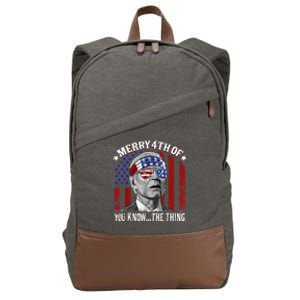 Funny Merry 4th Of You Know...The Thing Happy 4th Of July Cotton Canvas Backpack