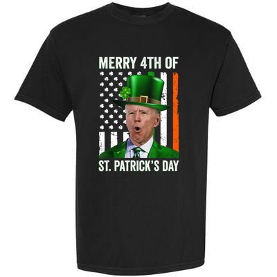 Funny Merry 4th Of St Patrick's Day Joe Biden Leprechaun Hat Garment-Dyed Heavyweight T-Shirt