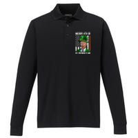 Funny Merry 4th Of St Patrick's Day Joe Biden Leprechaun Hat Performance Long Sleeve Polo