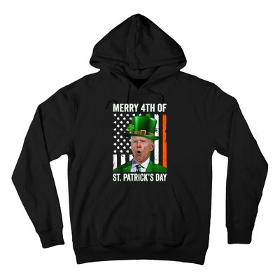 Funny Merry 4th Of St Patrick's Day Joe Biden Leprechaun Hat Hoodie