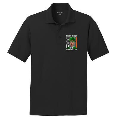 Funny Merry 4th Of St Patrick's Day Joe Biden Leprechaun Hat PosiCharge RacerMesh Polo