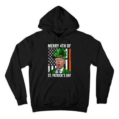 Funny Merry 4th Of St Patrick's Day Joe Biden Leprechaun Hat Tall Hoodie